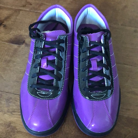 purple bowling shoes